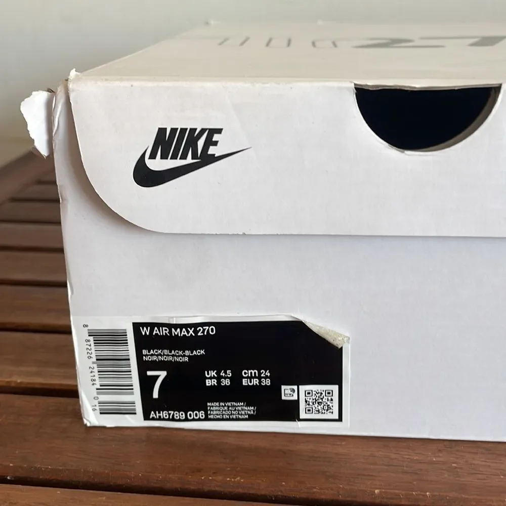 Nike Air Max 270 Black USA Women Size 7/UK 4.5/EU 38(AH6789-006)